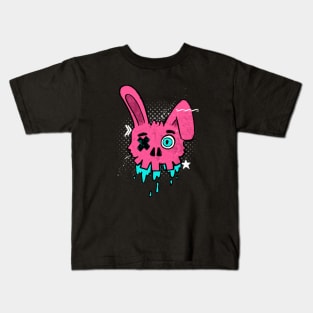 Street Style Bunny Skull Pop Art Rabbit Kids T-Shirt